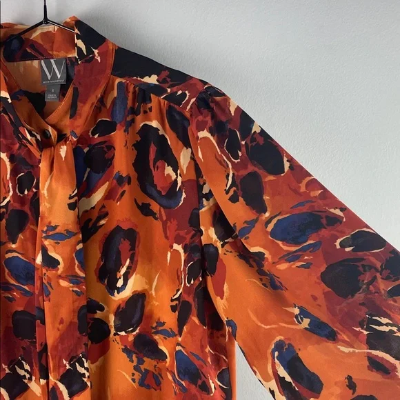 Worthington Abstract Print Long-Sleeve Blouse Size S - Picture 6 of 11